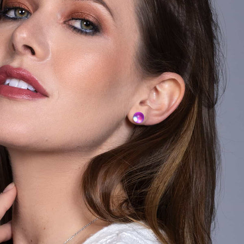 Lavender | .925 Sterling Silver | Mermaid Glass Stud Earrings