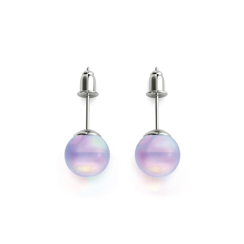 Lavender | .925 Sterling Silver | Mermaid Glass Stud Earrings