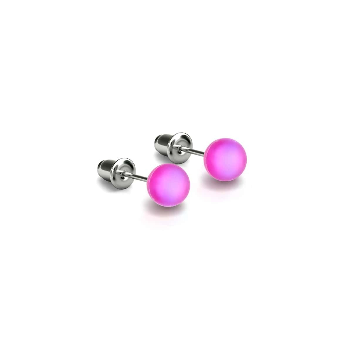 Magenta | .925 Sterling Silver | Mermaid Glass Mini Stud Earrings