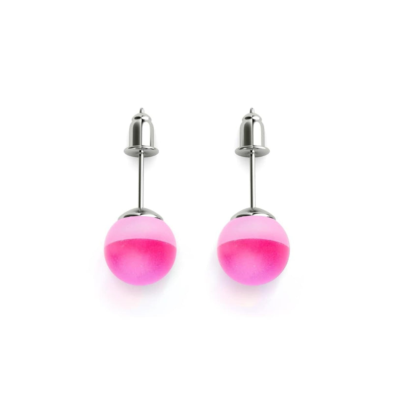 Magenta | .925 Sterling Silver | Mermaid Glass Stud Earrings