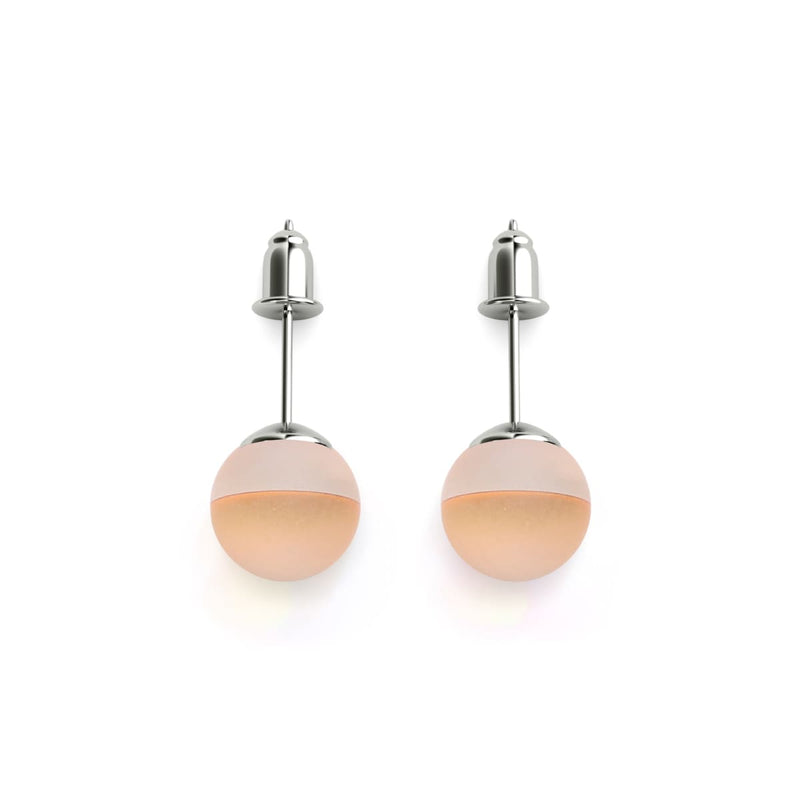 Peach | .925 Sterling Silver | Mermaid Glass Stud Earrings