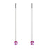 Pink | .925 Sterling Silver | Mermaid Glass Chain Drop Threader Earrings