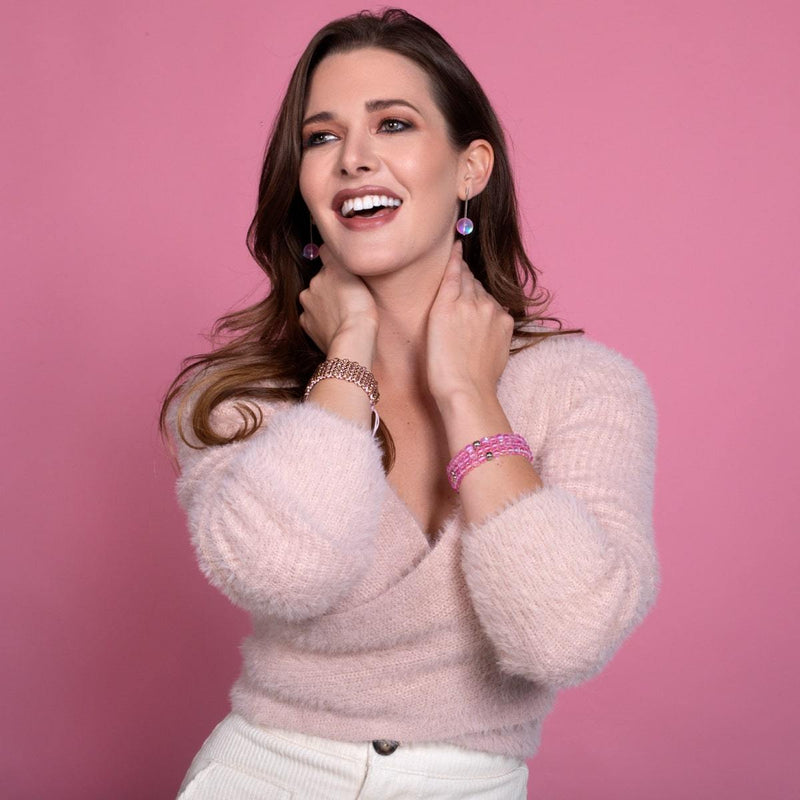 Pink | .925 Sterling Silver | Mermaid Glass Drop Earrings