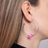 Pink | Silver | Mermaid Glass Hoop Earrings