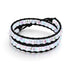 Rainbow White | Mermaid Glass | Black Linen Wrap Bracelet