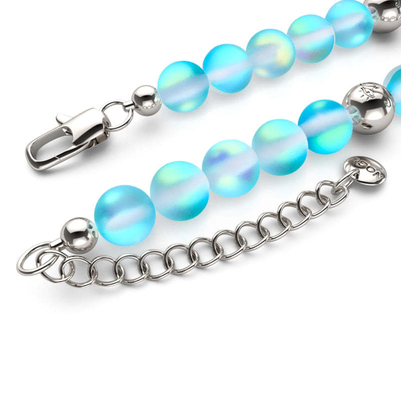 Aquamarine | Silver | Mermaid Glass Statement Necklace