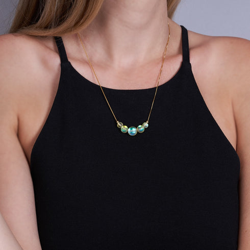 Canary | Gold Vermeil | Mermaid Glass Infinity Clasp Necklace