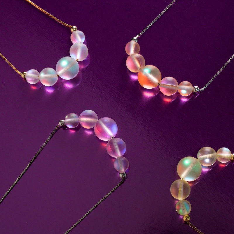 Canary | Gold Vermeil | Mermaid Glass Infinity Clasp Necklace