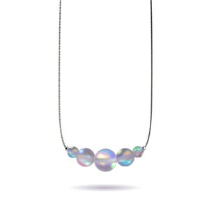 Grey | .925 Sterling Silver | Mermaid Glass Infinity Clasp Necklace