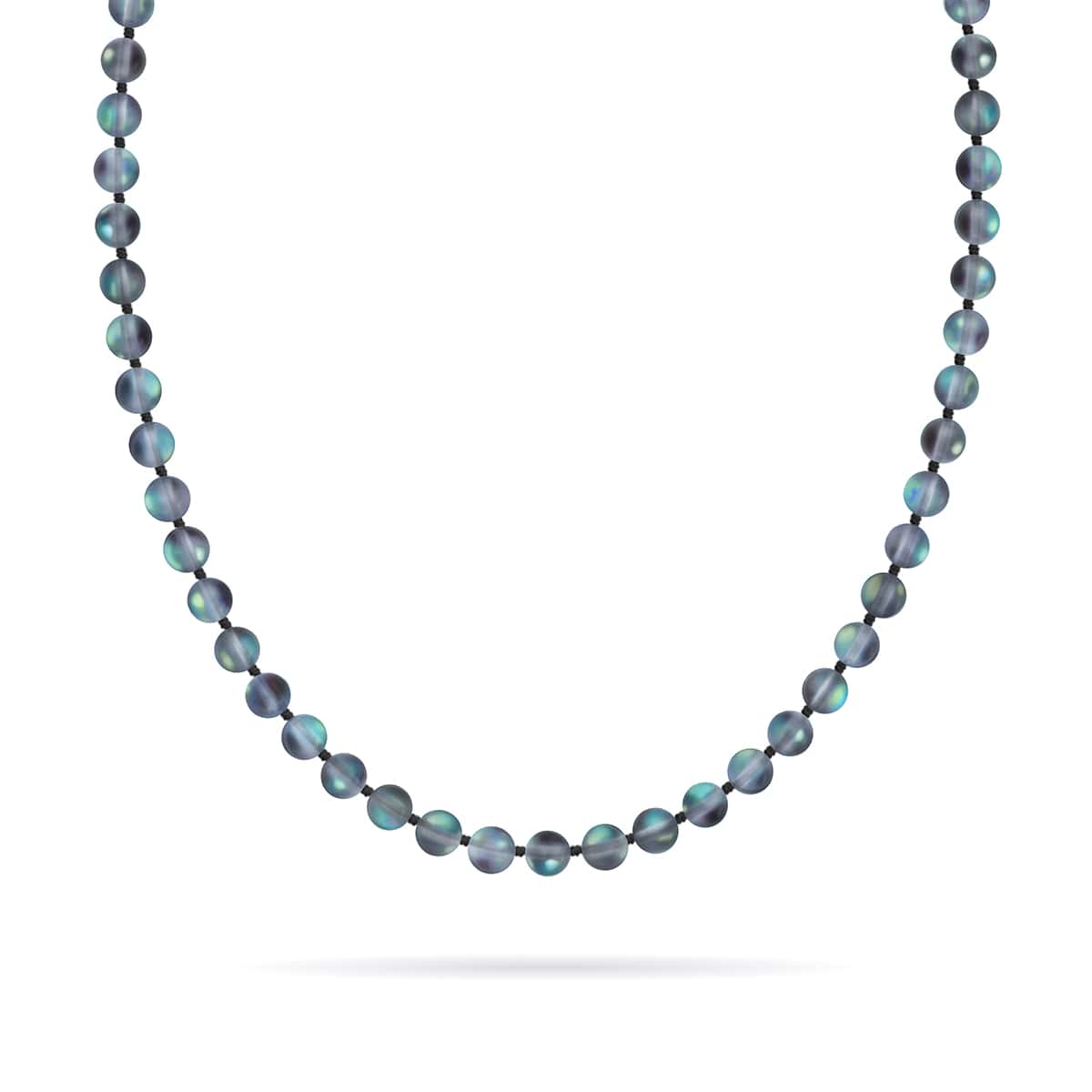 Grey | Silver | Mermaid Glass Knotted Necklace