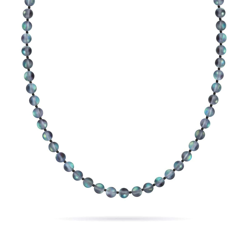 Grey | Silver | Mermaid Glass Knotted Necklace