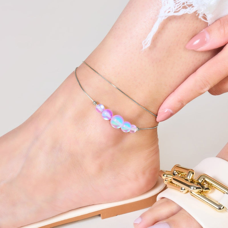 Lavender | .925 Sterling Silver | Mermaid Glass Infinity Clasp Necklace