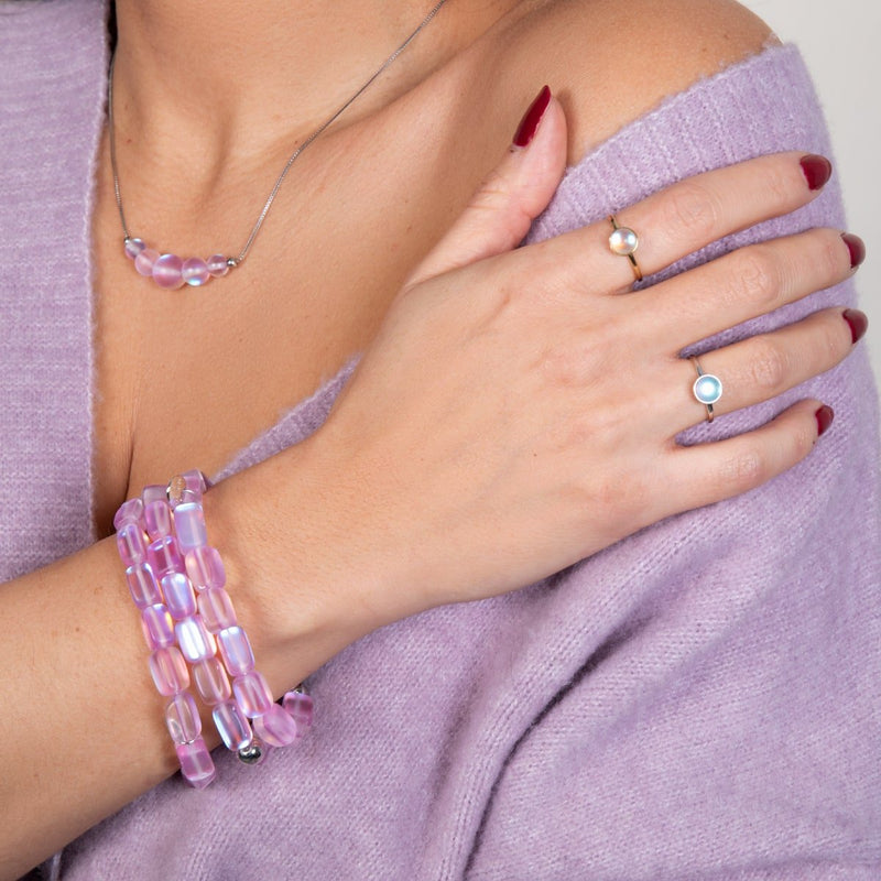 Lavender | .925 Sterling Silver | Mermaid Glass Infinity Clasp Necklace