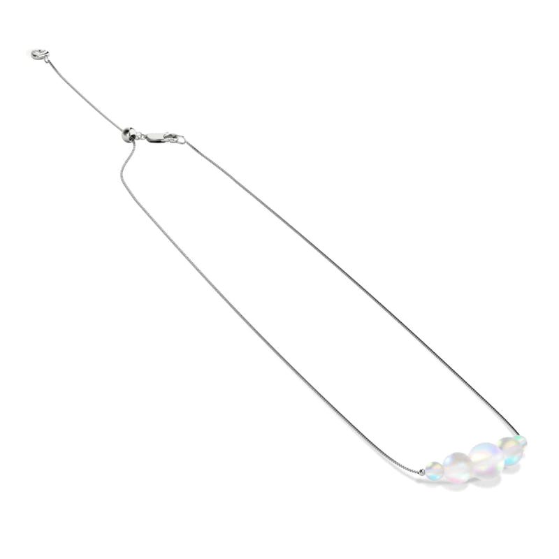 Rainbow White | .925 Sterling Silver | Mermaid Glass Infinity Clasp Necklace