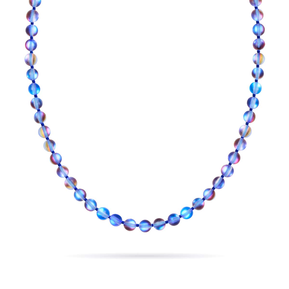 Unicorn Blue | Silver | Mermaid Glass Knotted Necklace