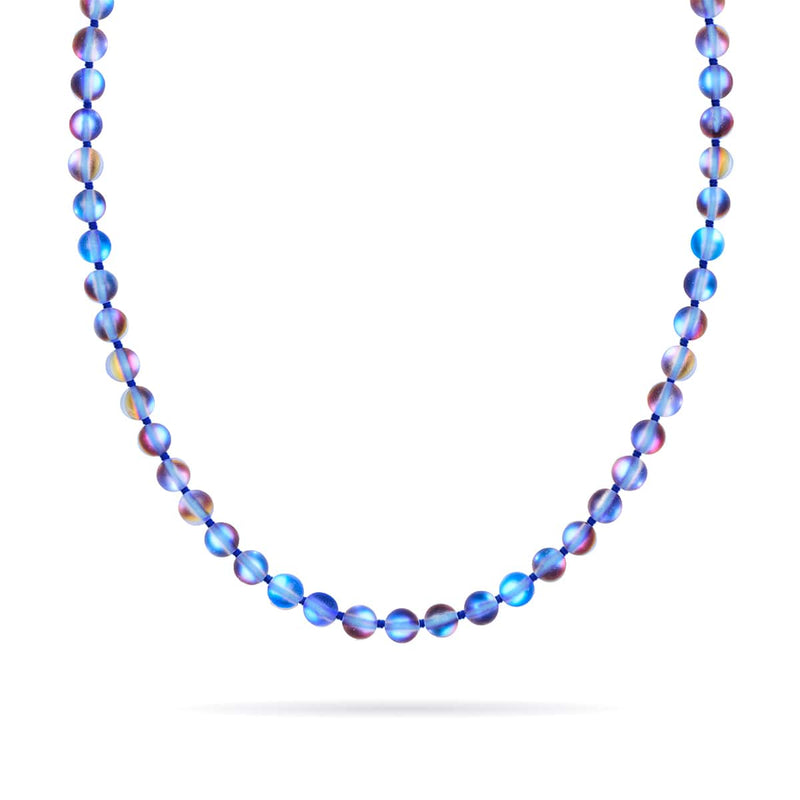 Unicorn Blue | Silver | Mermaid Glass Knotted Necklace