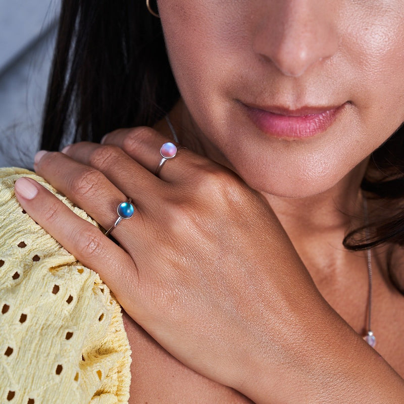 Pink | .925 Sterling Silver | Mermaid Glass Ring