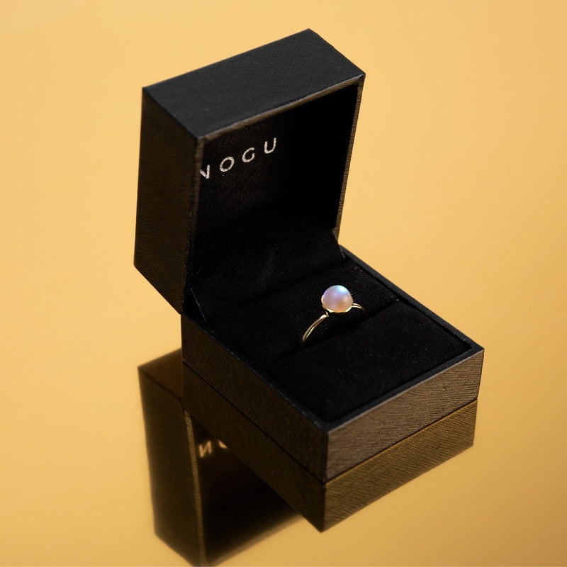 Rainbow White | Gold Vermeil | Mermaid Glass Ring