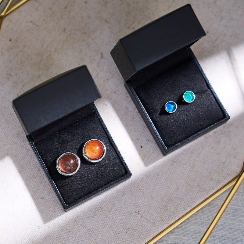 Chromata | 12mm Mood Stone Cabuchon Earrings