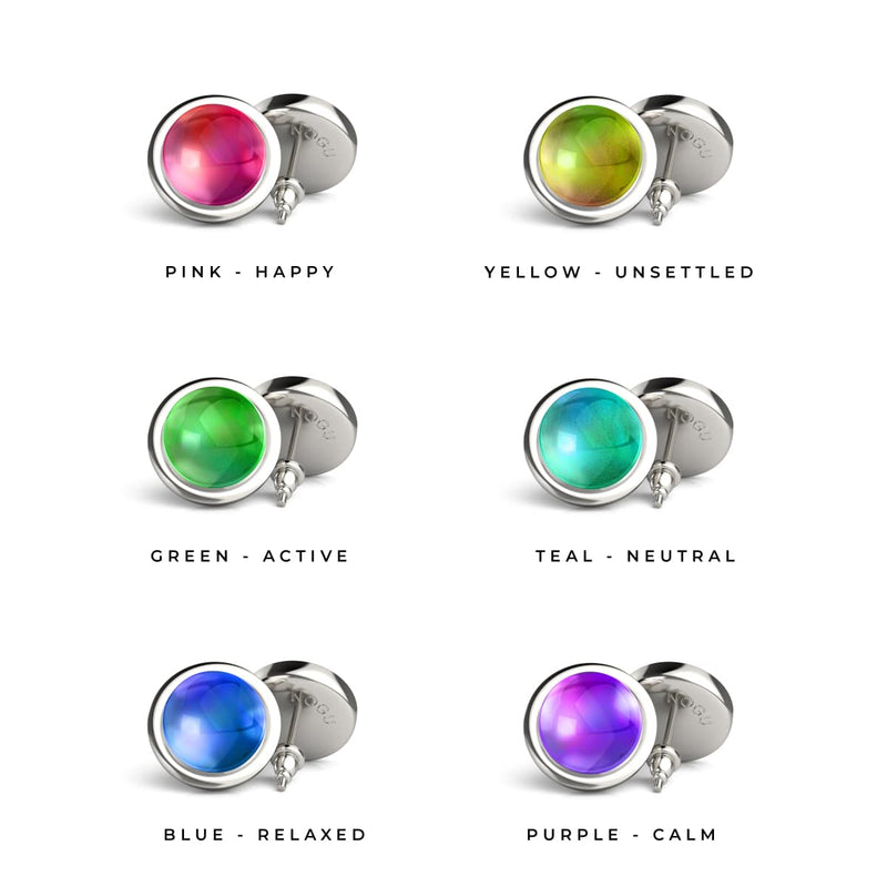 Chromata | 12mm Mood Stone Cabuchon Earrings