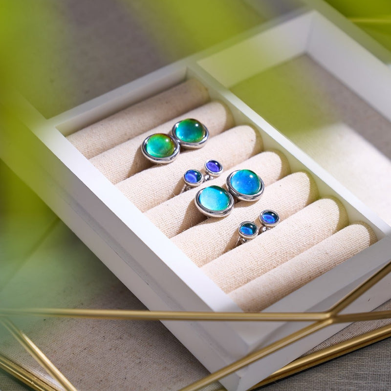 Chromata | 12mm Mood Stone Cabuchon Earrings