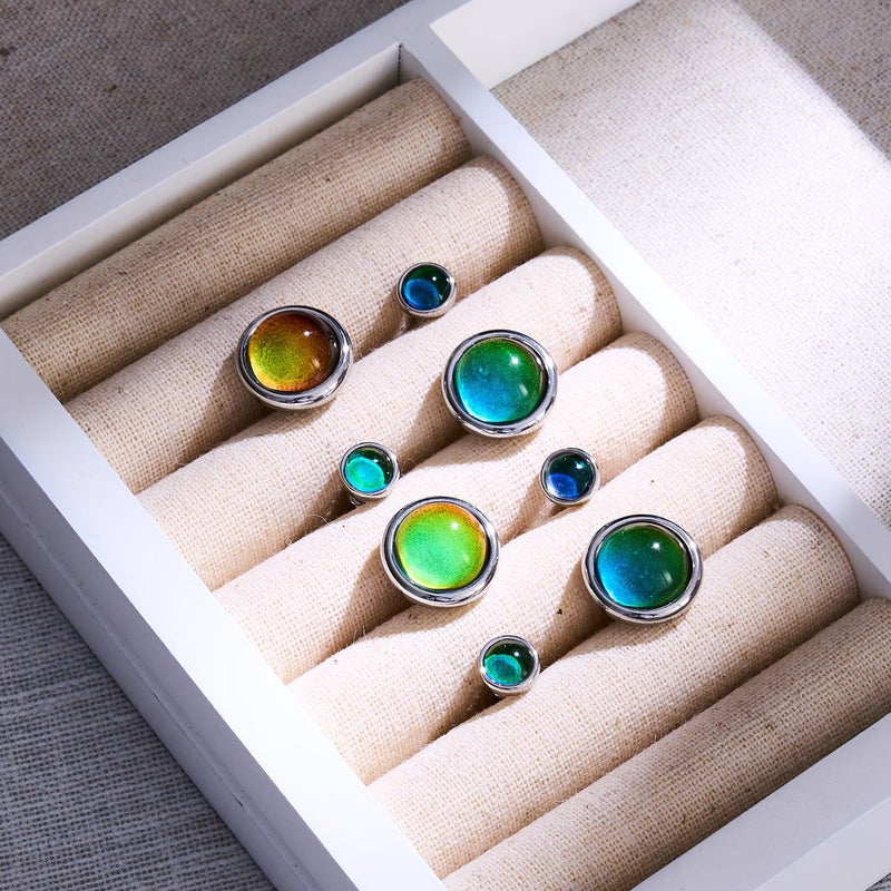 Chromata | 12mm Mood Stone Cabuchon Earrings