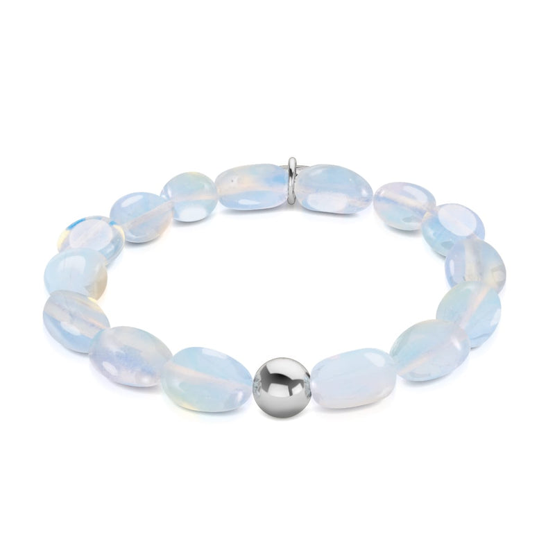 Opal Moonstone x .925 Sterling Silver | Pebble Bracelet