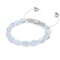 Silver x White | Opal Moonstone Pebble Macrame Bracelet
