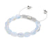 Silver x White | Opal Moonstone Pebble Macrame Bracelet