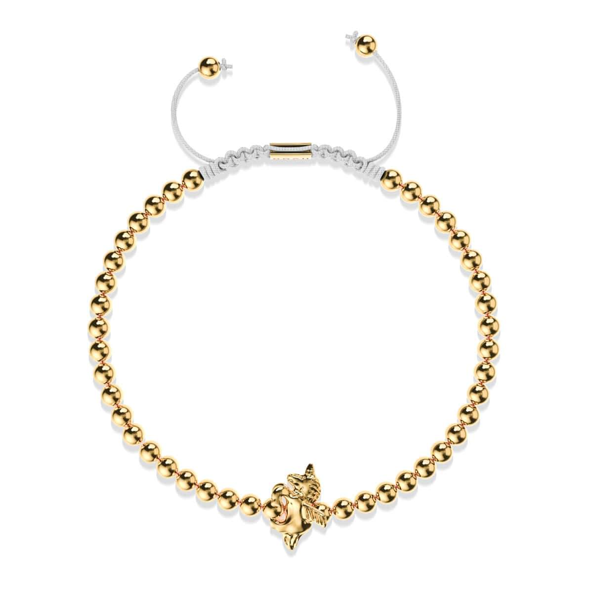 Pegasus | 18k Gold | Winged Unicorn Macrame Charm Bracelet