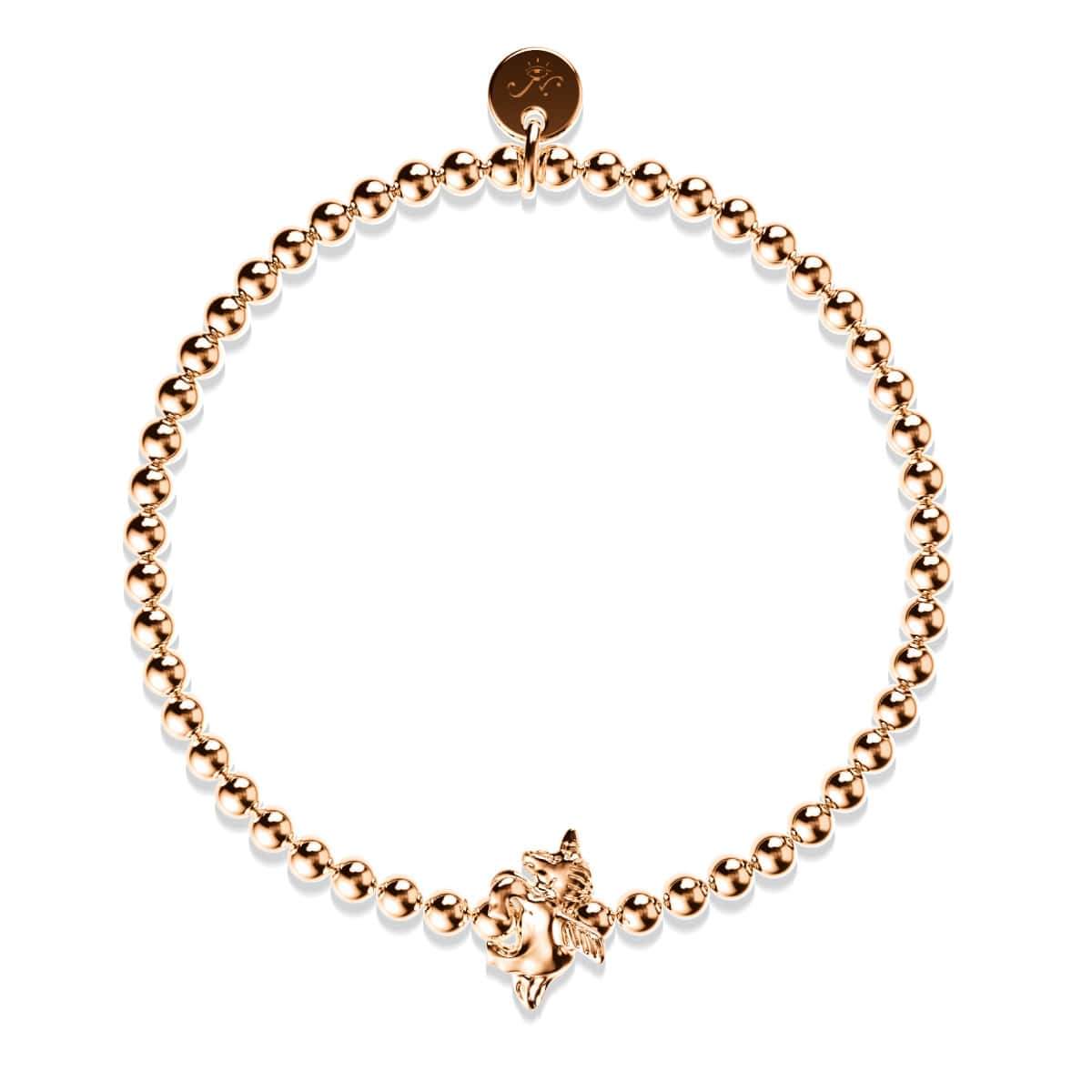 Pegasus | 18k Rose Gold | Winged Unicorn Charm Bracelet