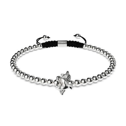Pegasus | Silver | Winged Unicorn Macrame Charm Bracelet