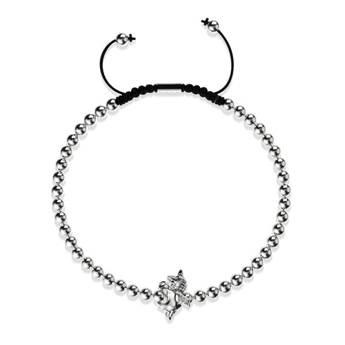 Pegasus | Silver | Winged Unicorn Macrame Charm Bracelet
