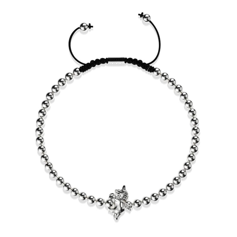 Pegasus | Silver | Winged Unicorn Macrame Charm Bracelet