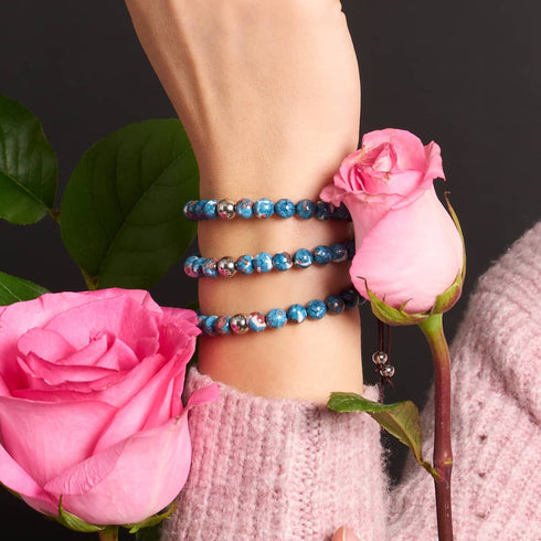 Picasso Porcelain Macrame Bracelet | Chocolate Sapphire