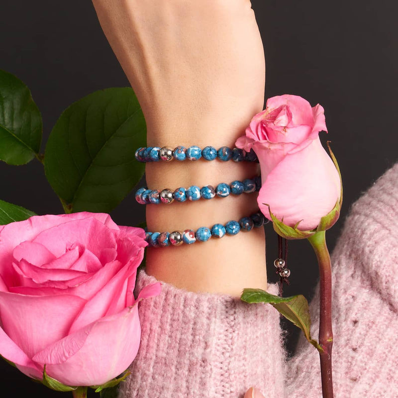 Picasso Porcelain Macrame Bracelet | Chocolate Sapphire