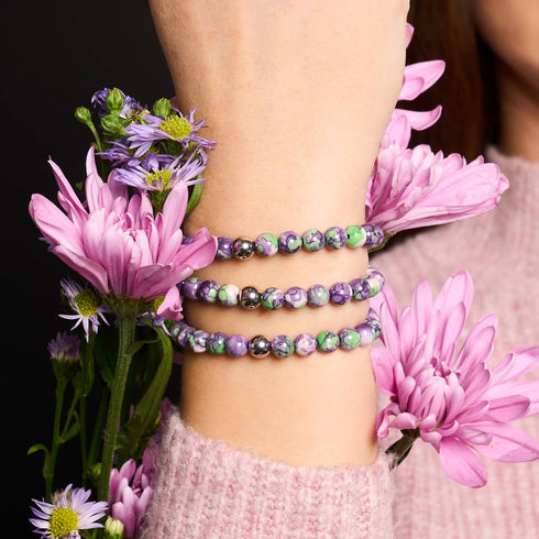 Picasso Porcelain Macrame Bracelet | Grape