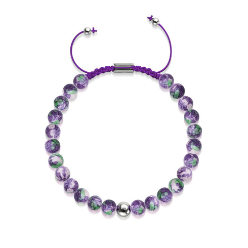 Picasso Porcelain Macrame Bracelet | Grape