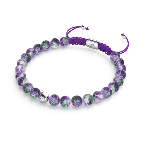 Picasso Porcelain Macrame Bracelet | Grape