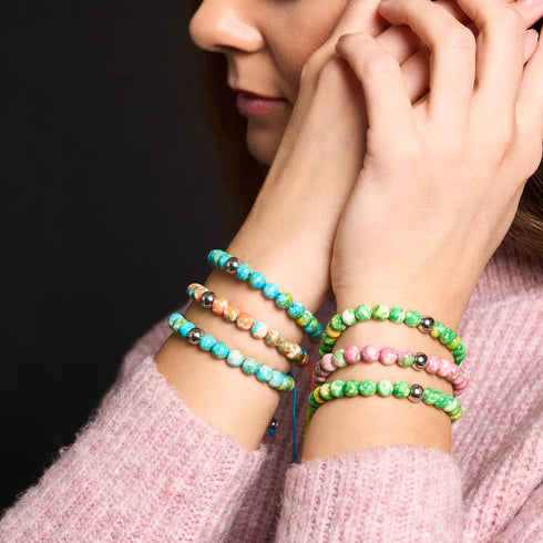 Picasso Porcelain Macrame Bracelet | Lemon Sky