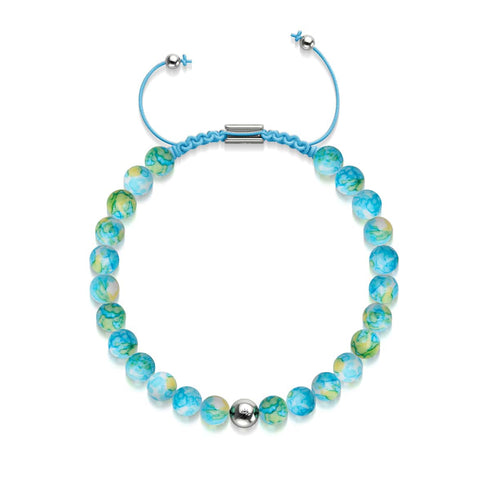 Picasso Porcelain Macrame Bracelet | Lemon Sky