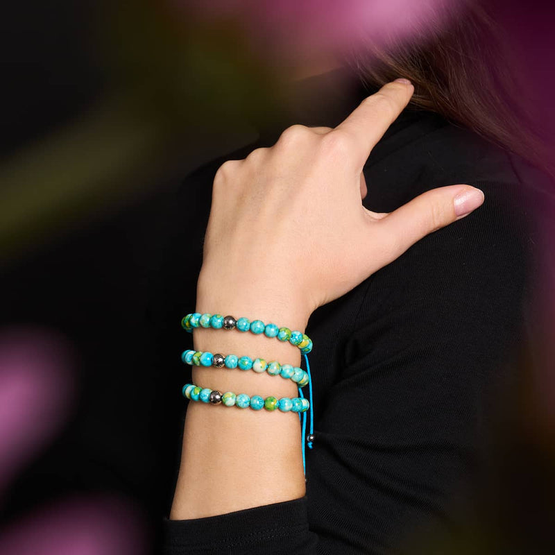 Picasso Porcelain Macrame Bracelet | Lemon Sky