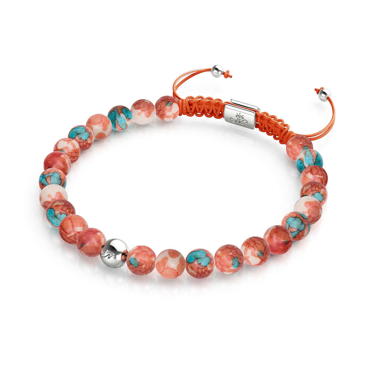 Picasso Porcelain Macrame Bracelet | Rusted Teal