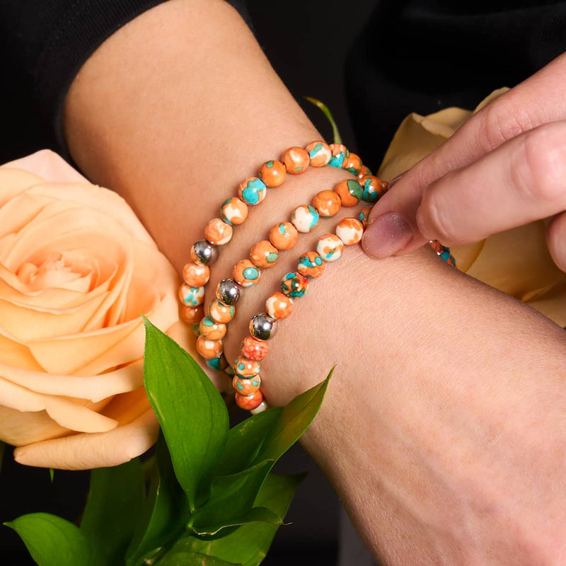 Picasso Porcelain Macrame Bracelet | Rusted Teal