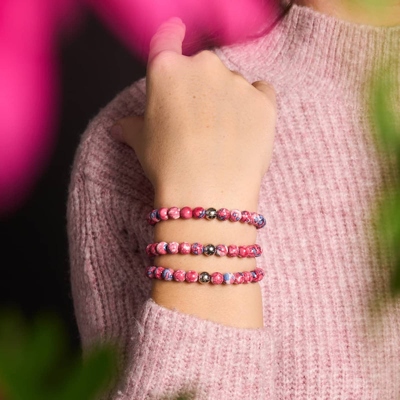 Picasso Porcelain Macrame Bracelet | Violet Cranberry