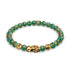Mini Pixiu Feng Shui Bracelet | EARTH Element | Green Agate x 18k Gold