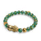 Pixiu Feng Shui Bracelet | EARTH Element | Green Agate x 18k Gold