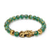 Pixiu Feng Shui Bracelet | EARTH Element | Green Agate x 18k Gold