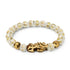 Pixiu Feng Shui Bracelet | GOLD Element | White Agate x 18k Gold
