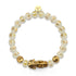 Pixiu Feng Shui Bracelet | GOLD Element | White Agate x 18k Gold